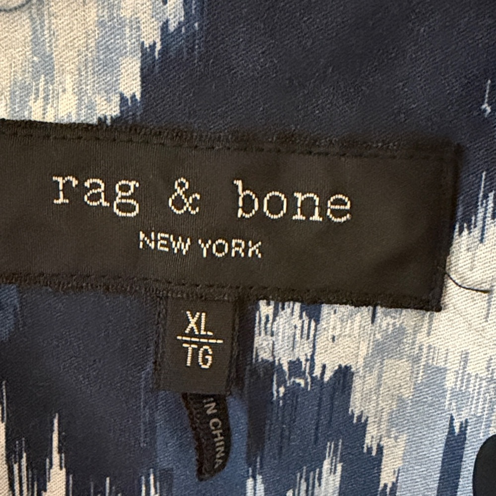 Rag and bone Blue Patterned Collared Button Down … - image 2